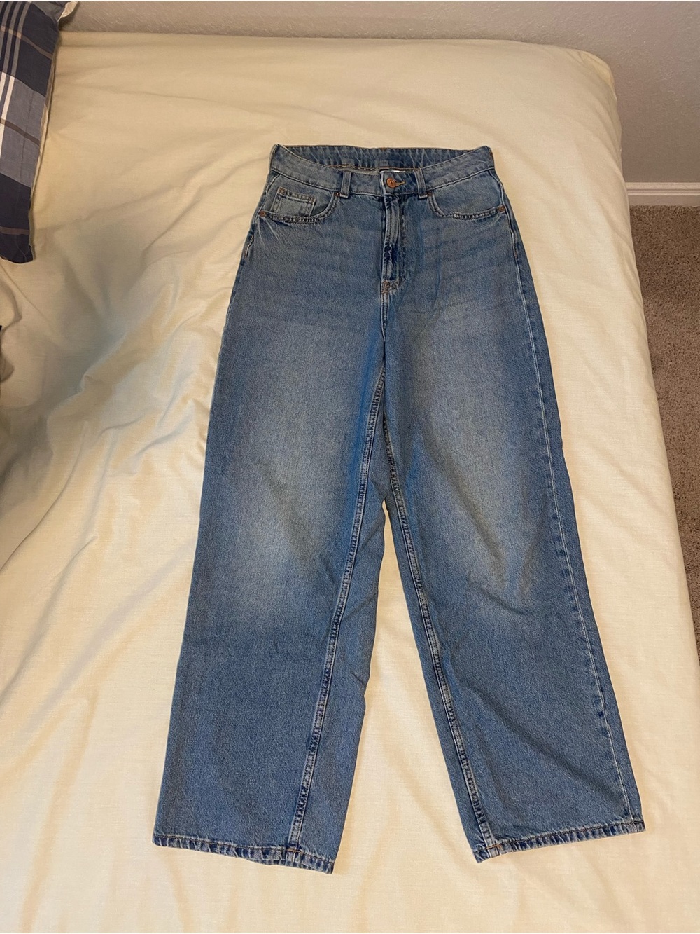 H&M Classic High-Waist Wide Leg Women's Jeans - Blue